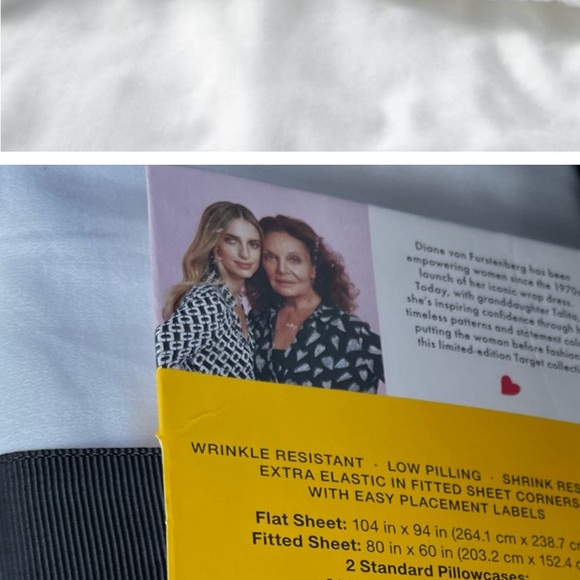 Diane Von Furstenberg DVF X Target FULL Sheets Black Link Chain design NEW - Picture 3 of 4